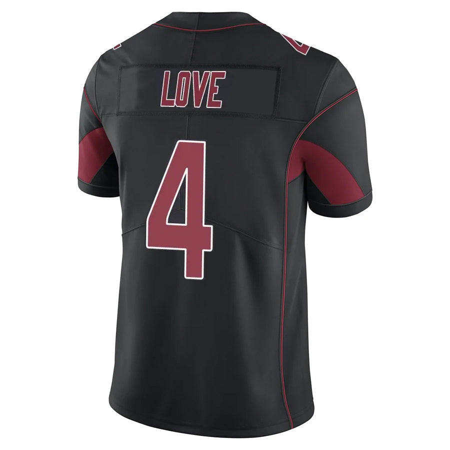 tocy A.Cardinals #4 Jeremiyah Love Player Black Limited Elite Home Game Stitched Jerseys