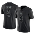 tocy A.Cardinals #4 Jeremiyah Love Player Black RFLCTV Limited Home Game Stitched Jerseys