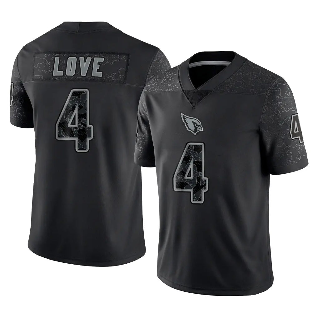 tocy A.Cardinals #4 Jeremiyah Love Player Black RFLCTV Limited Home Game Stitched Jerseys