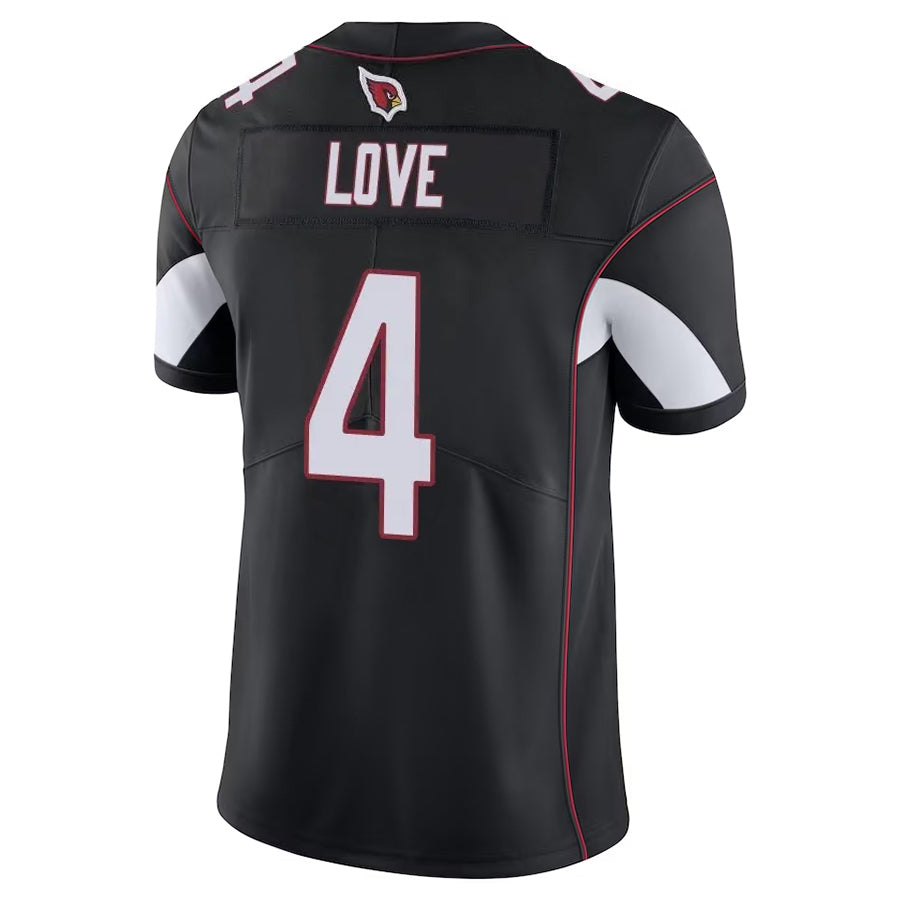 tocy A.Cardinals #4 Jeremiyah Love Player Black Vapor Limited Home Game Stitched Jerseys