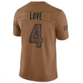 tocy A.Cardinals #4 Jeremiyah Love Player Brown Limited Salute To Service Game Stitched Jerseys