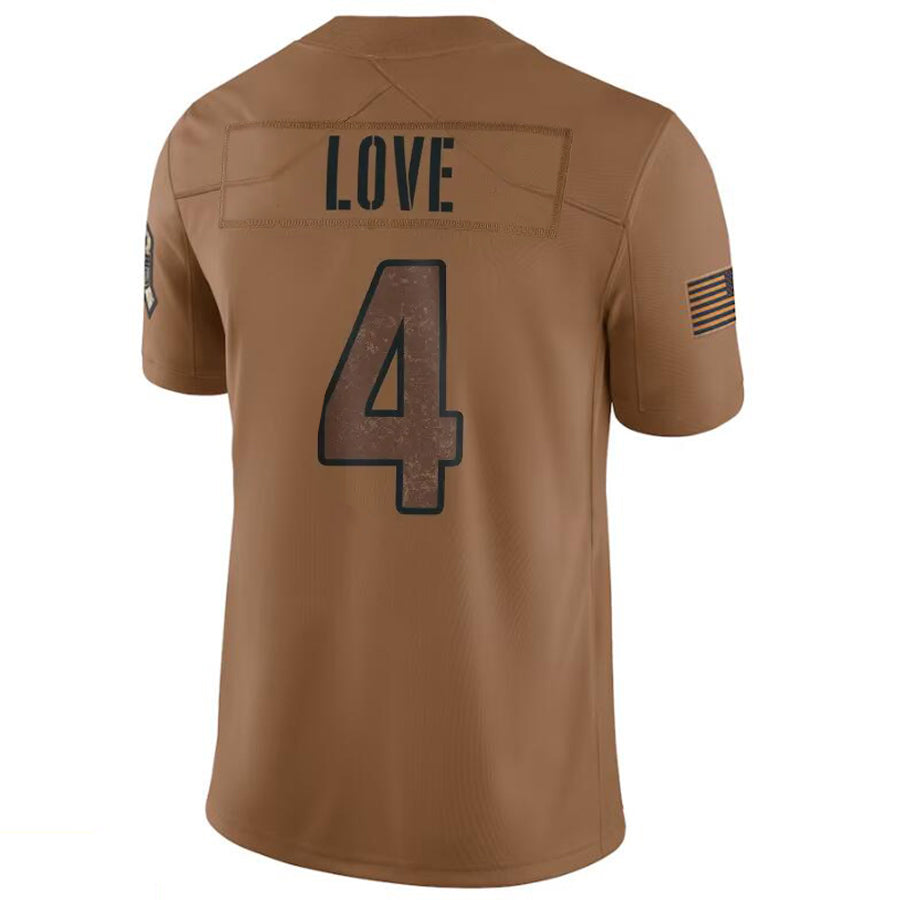 tocy A.Cardinals #4 Jeremiyah Love Player Brown Limited Salute To Service Game Stitched Jerseys