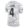 tocy A.Cardinals #4 Jeremiyah Love Player Camo Salute to Service Limited Home Stitched Jerseys
