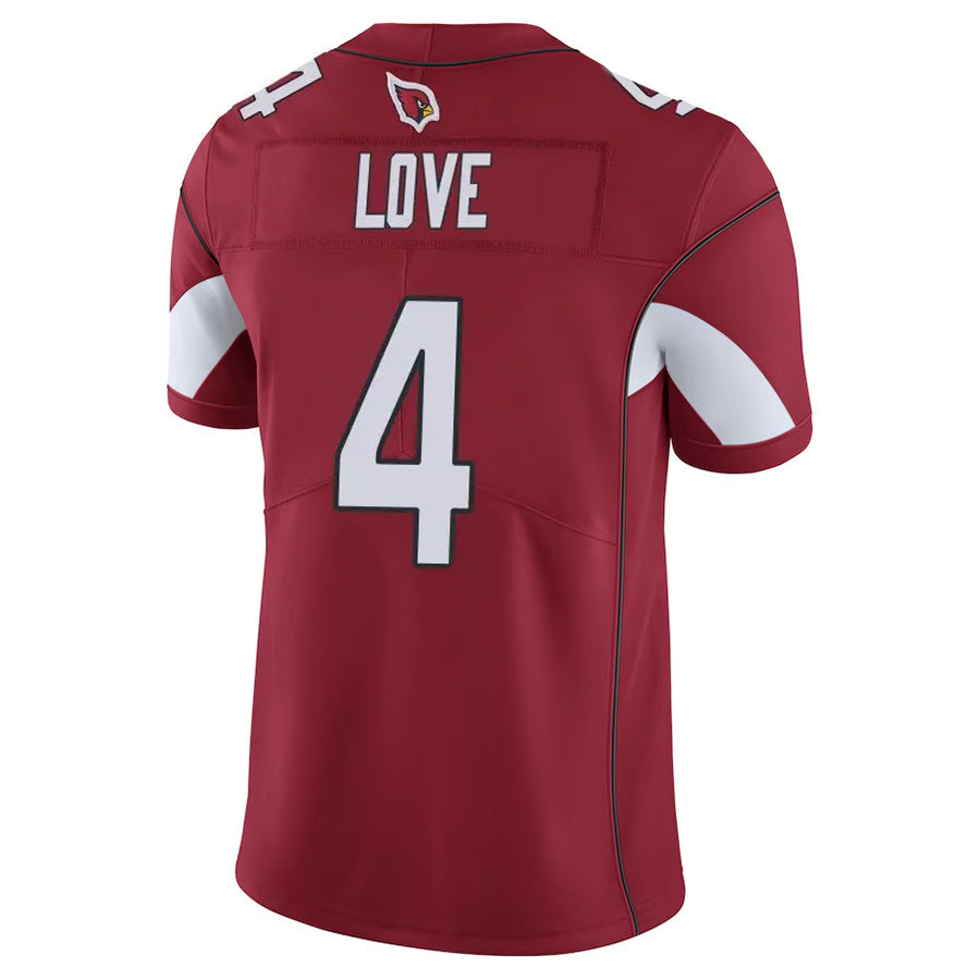 tocy A.Cardinals #4 Jeremiyah Love Player Cardinal Vapor Limited Home Game  Stitched Jerseys