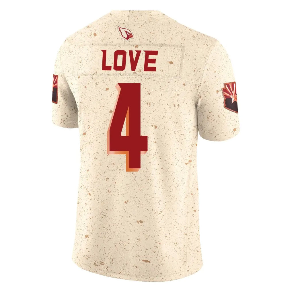 tocy A.Cardinals #4 Jeremiyah Love Player Cream Rivalries Collection Vapor Limited Home Game Stitched Jerseys