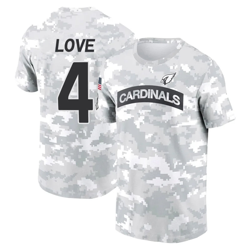 tocy A.Cardinals #4 Jeremiyah Love Player Salute to Service Hoodies & T-Shirts Football Jerseys