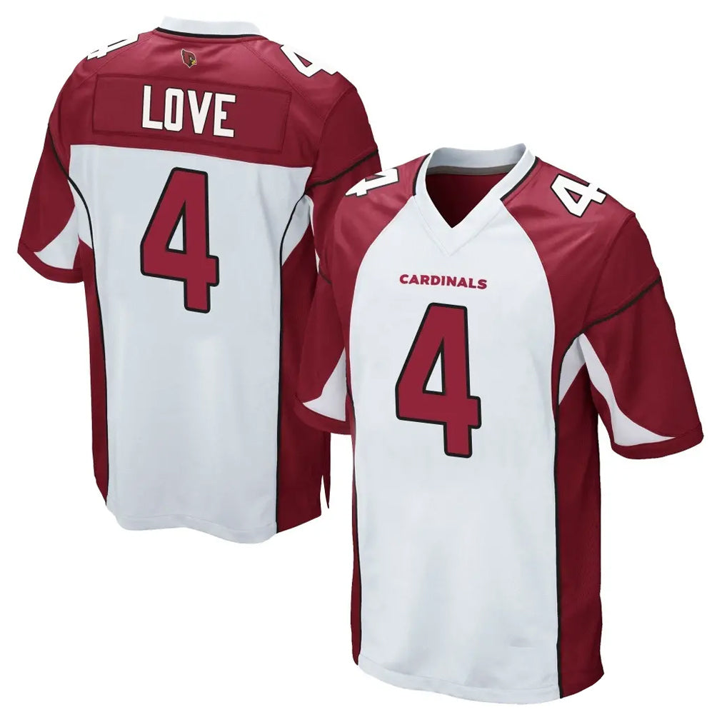 tocy A.Cardinals #4 Jeremiyah Love Player White Cardinal Home Game Stitched Jerseys
