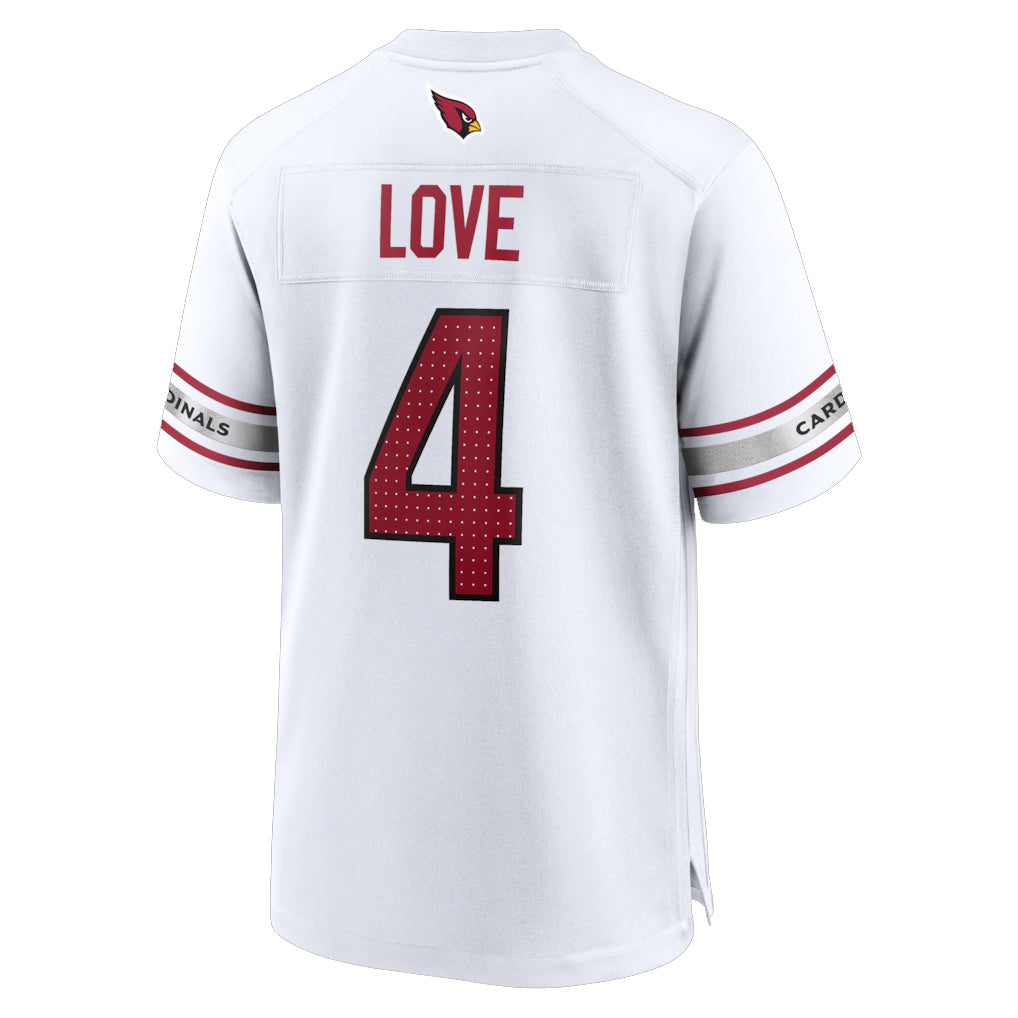 tocy A.Cardinals #4 Jeremiyah Love Player White Home Game Stitched Jerseys