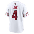 tocy A.Cardinals #4 Jeremiyah Love Player White Home Game Stitched Jerseys