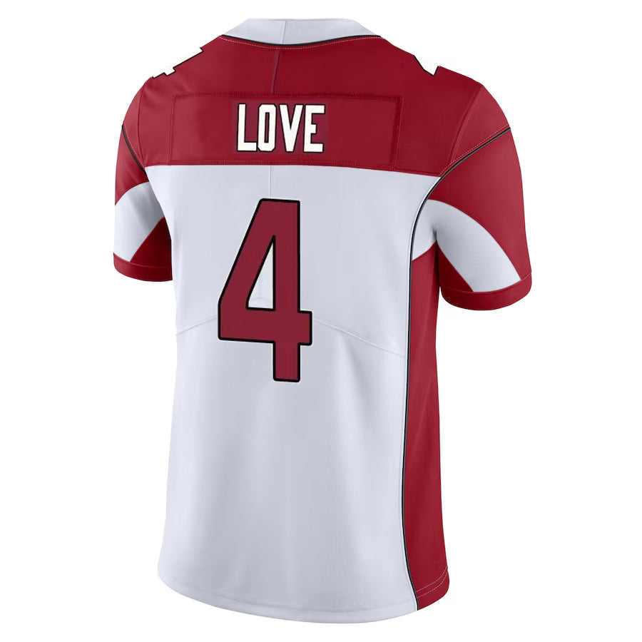 tocy A.Cardinals #4 Jeremiyah Love Player White Vapor Limited Home Game Stitched Jerseys