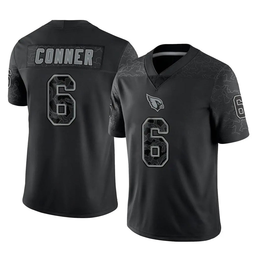 tocy A.Cardinals #6 James Conner Player Black RFLCTV Limited Home Game Stitched Jerseys
