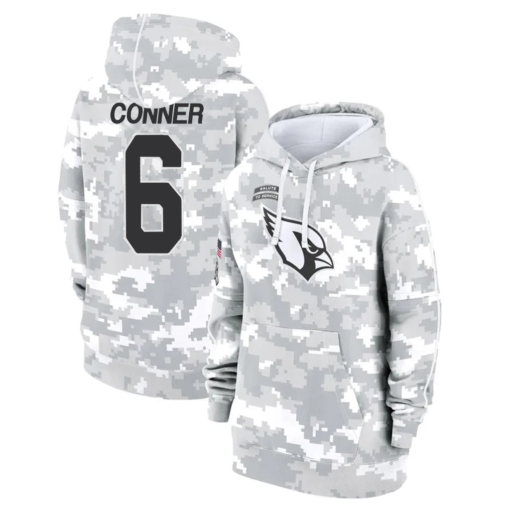 tocy A.Cardinals #6 James Conner Player Camo Salute to Service Hoodies Stitched Jerseys