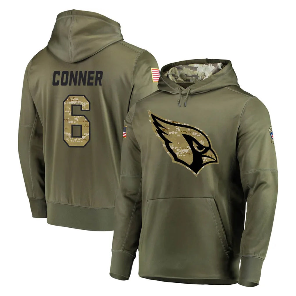 tocy A.Cardinals #6 James Conner Player Olive Salute to Service Limited Hoodie Stitched Jerseys