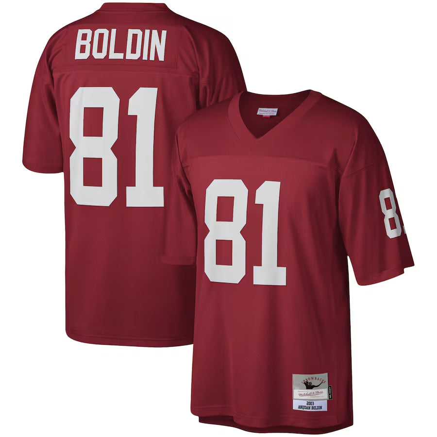 tocy A.Cardinals #81 Anquan Boldin Player Mitchell & Ness Cardinal Legacy Replica Stitched Jerseys