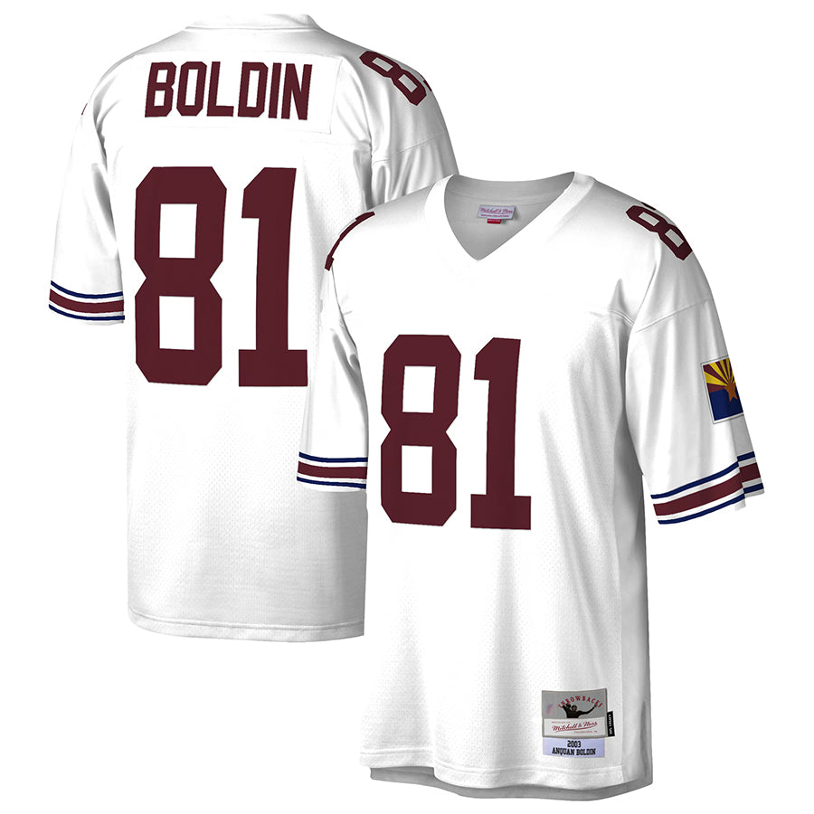 tocy A.Cardinals #81 Anquan Boldin Player Mitchell & Ness White Legacy Replica Stitched Jerseys