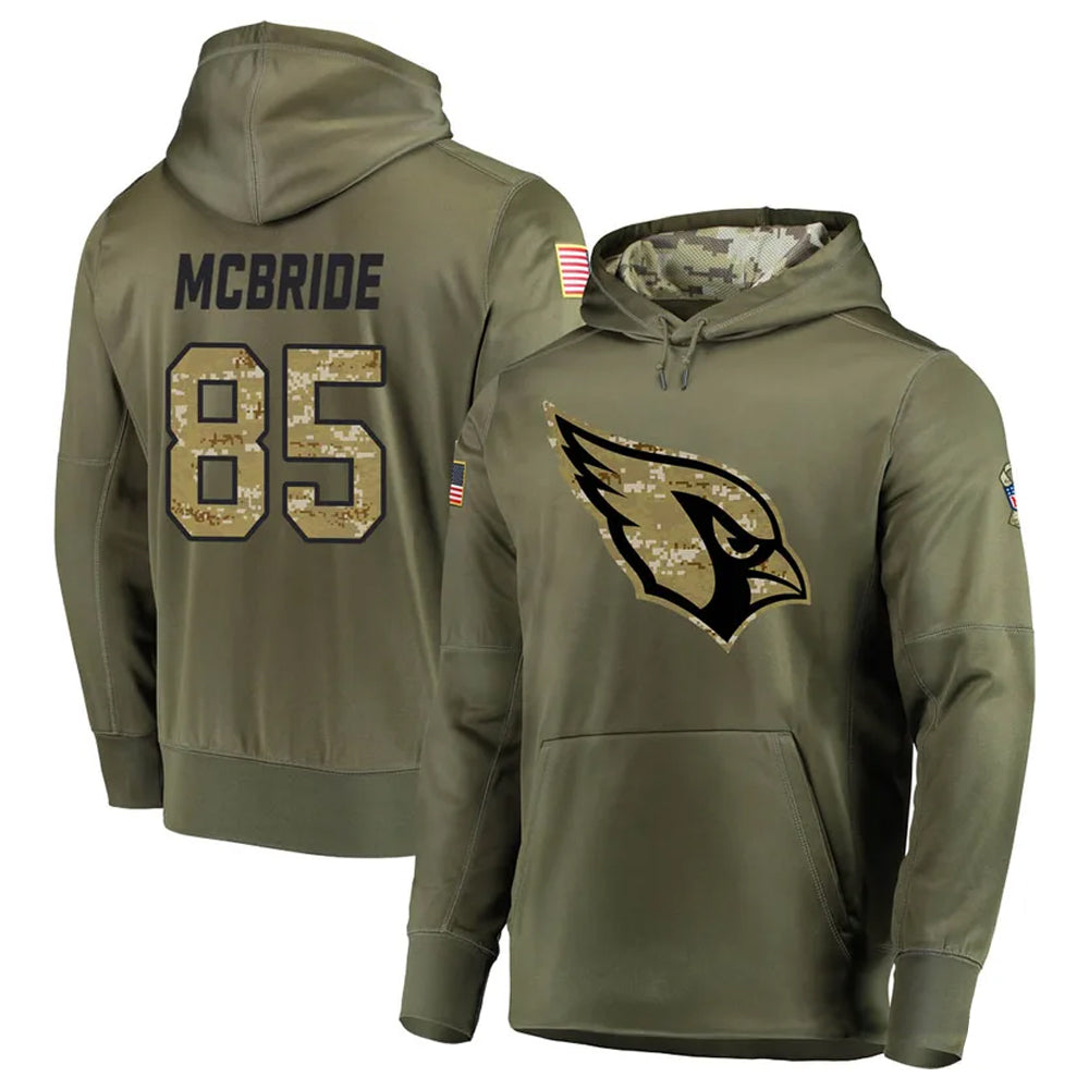 tocy A.Cardinals #85 Trey McBride Player Olive Salute to Service Limited Hoodies Stitched Jerseys
