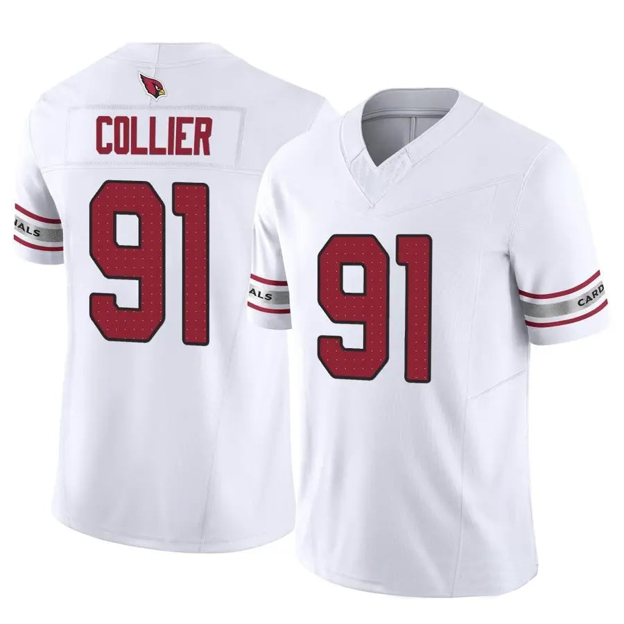tocy A.Cardinals #91 L.J. Collier Player Limited Elite Home White Stitched Jerseys