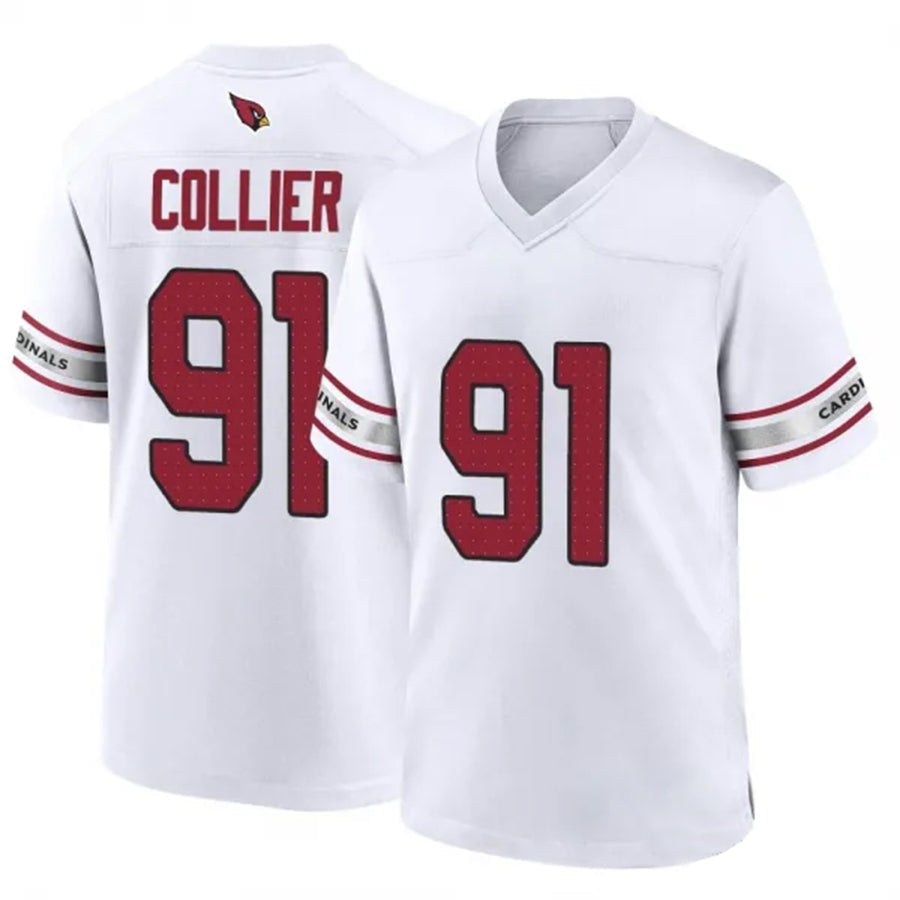 tocy A.Cardinals #91 L.J. Collier Player White Game Home Stitched Jerseys