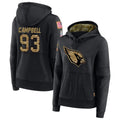 tocy A.Cardinals #93 Calais Campbell Player Black Salute to Service Hoodies Stitched Jerseys