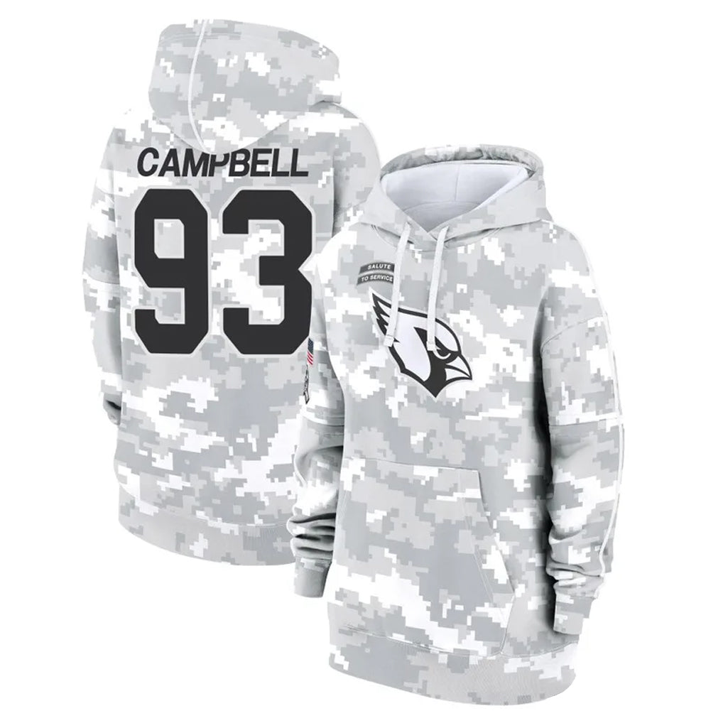 tocy A.Cardinals #93 Calais Campbell Player Camo Salute to Service Hoodies Stitched Jerseys