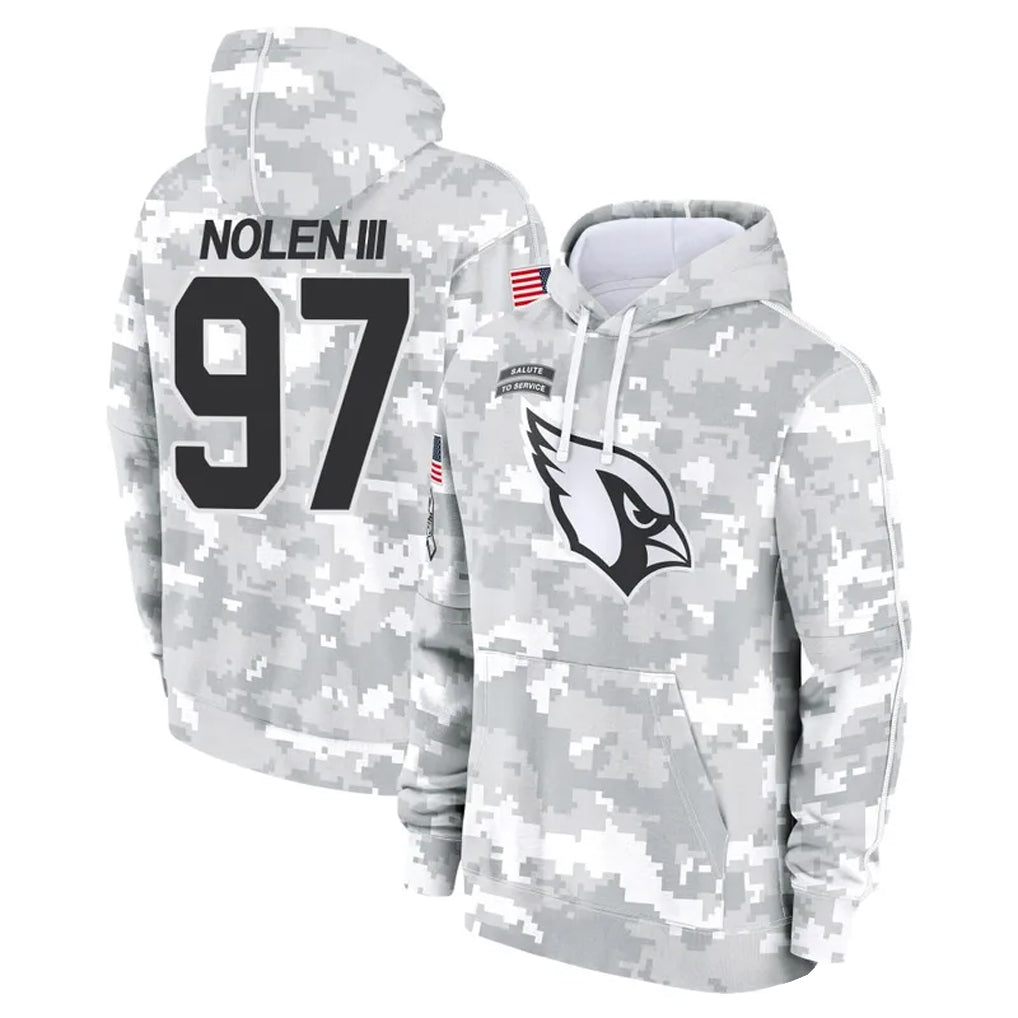 tocy A.Cardinals #97 Walter Nolen Player Arctic Camo Salute to Service Limited Hoodies Stitched Jerseys