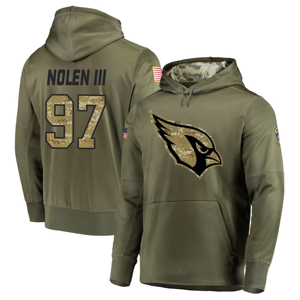 tocy A.Cardinals #97 Walter Nolen Player Olive Salute to Service Limited Hoodies Stitched Jerseys