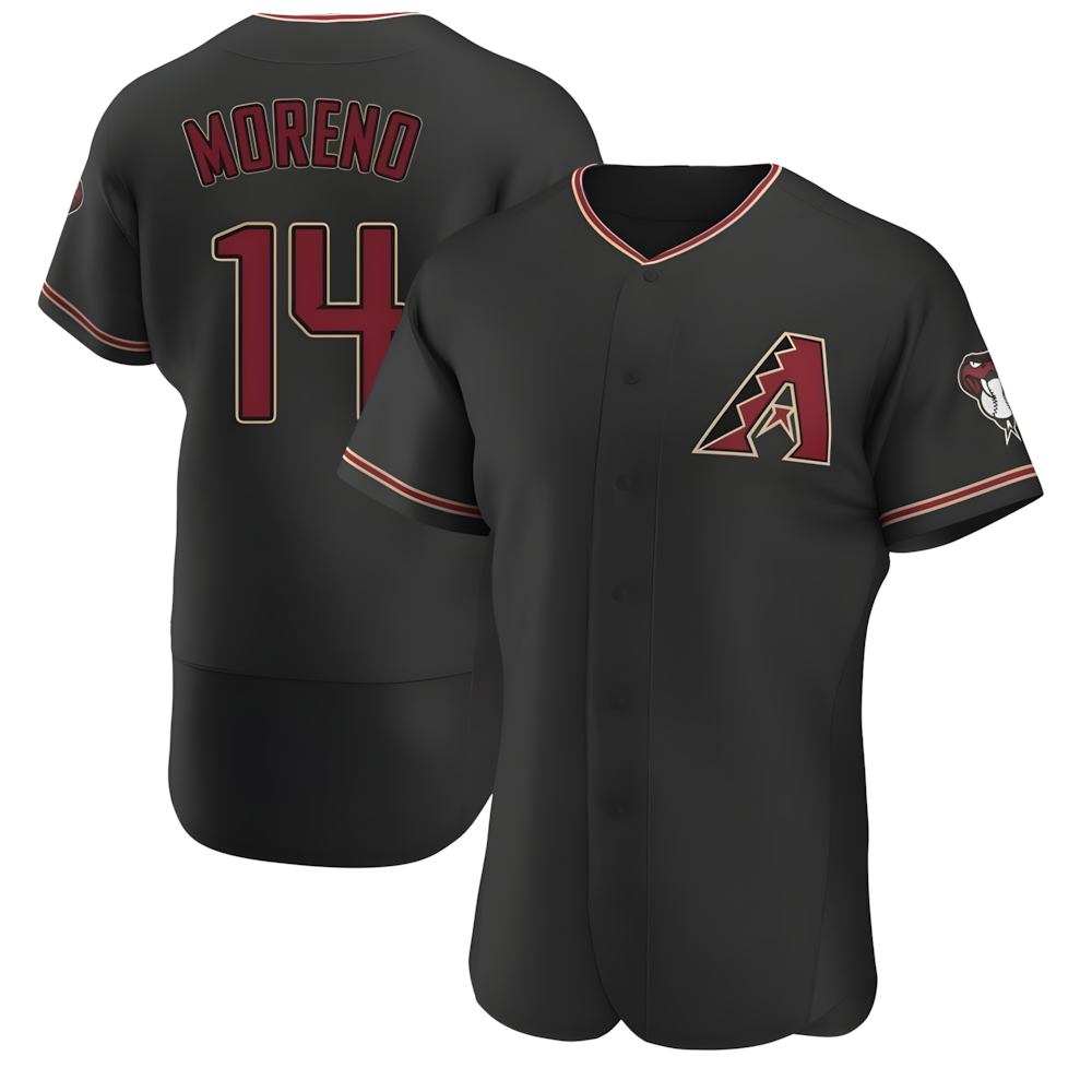 tocy A.Diamondbacks #14 Gabriel Moreno Player Black Authentic Alternate Stitched Jerseys