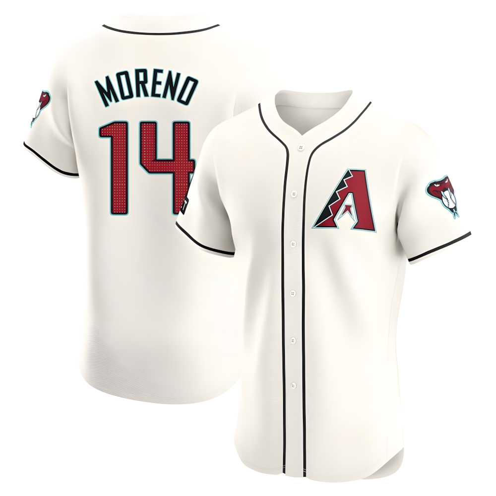 tocy A.Diamondbacks #14 Gabriel Moreno Player Cream Elite Home Patch Stitched Jerseys