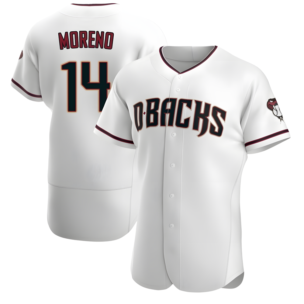 tocy A.Diamondbacks #14 Gabriel Moreno Player White Crimson Home Stitched Jerseys