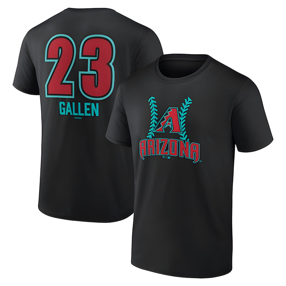 tocy A.Diamondbacks #23 Zac Gallen Player Black Fuse City Connect round collar T shirt Stitched Jerseys