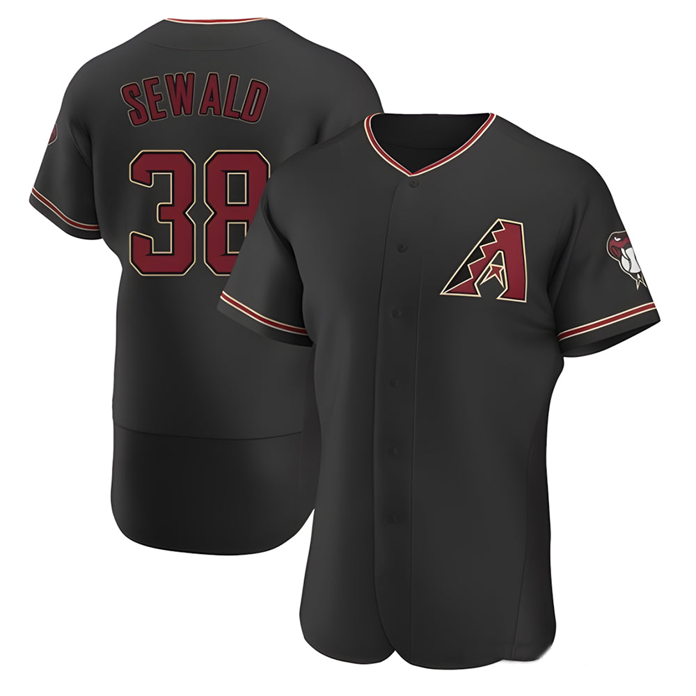 tocy A.Diamondbacks #38 Paul Sewald Player  Black Alternate Authentic Stitched Jersey