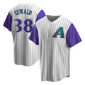 tocy A.Diamondbacks #38 Paul Sewald Player  Cream Purple Alternate Cooperstown Collection Stitched Jersey
