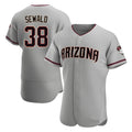tocy A.Diamondbacks #38 Paul Sewald Player Gray Authentic Road Stitched Jersey