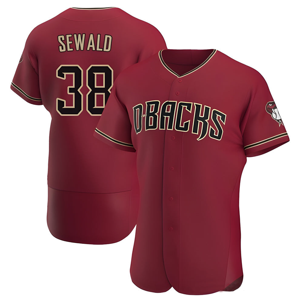 tocy A.Diamondbacks #38 Paul Sewald Player Red Crimson Alternate Stitched Jersey