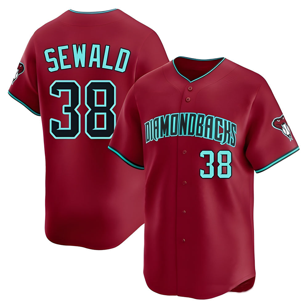 tocy A.Diamondbacks #38 Paul Sewald Player Red Limited Alternate Stitched Jersey