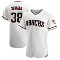tocy A.Diamondbacks #38 Paul Sewald Player White Authentic Crimson Home Stitched Jersey