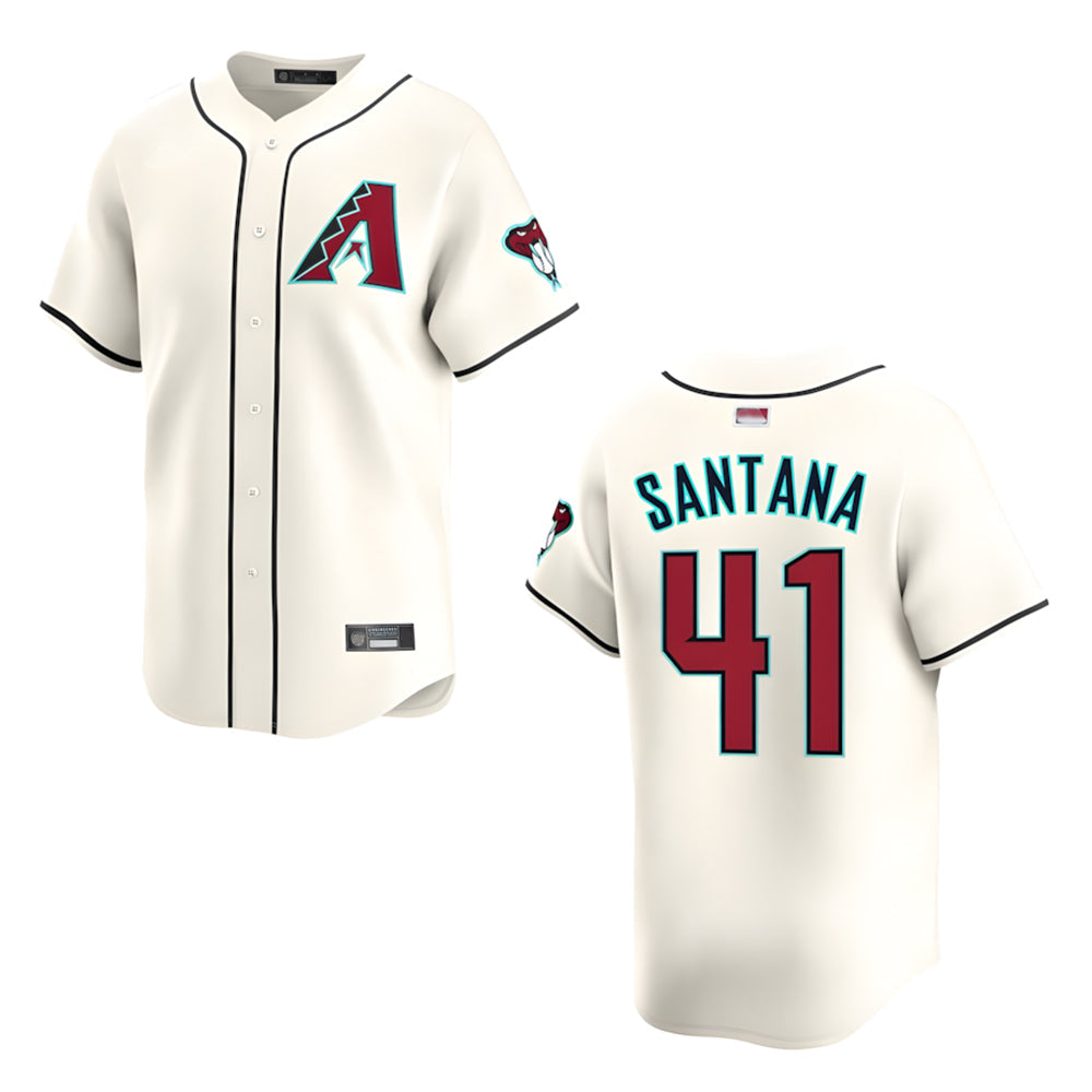 tocy A.Diamondbacks #41 Carlos Santana Player Cream game time Stitched Jersey