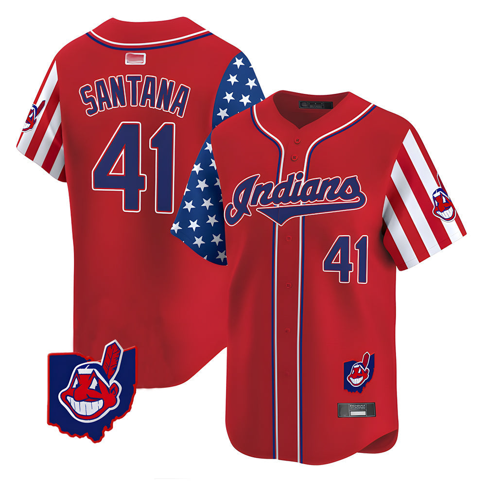 tocy A.Diamondbacks #41 Carlos Santana Player Red Independence Day Vapor Premier Limited Stitched Jersey