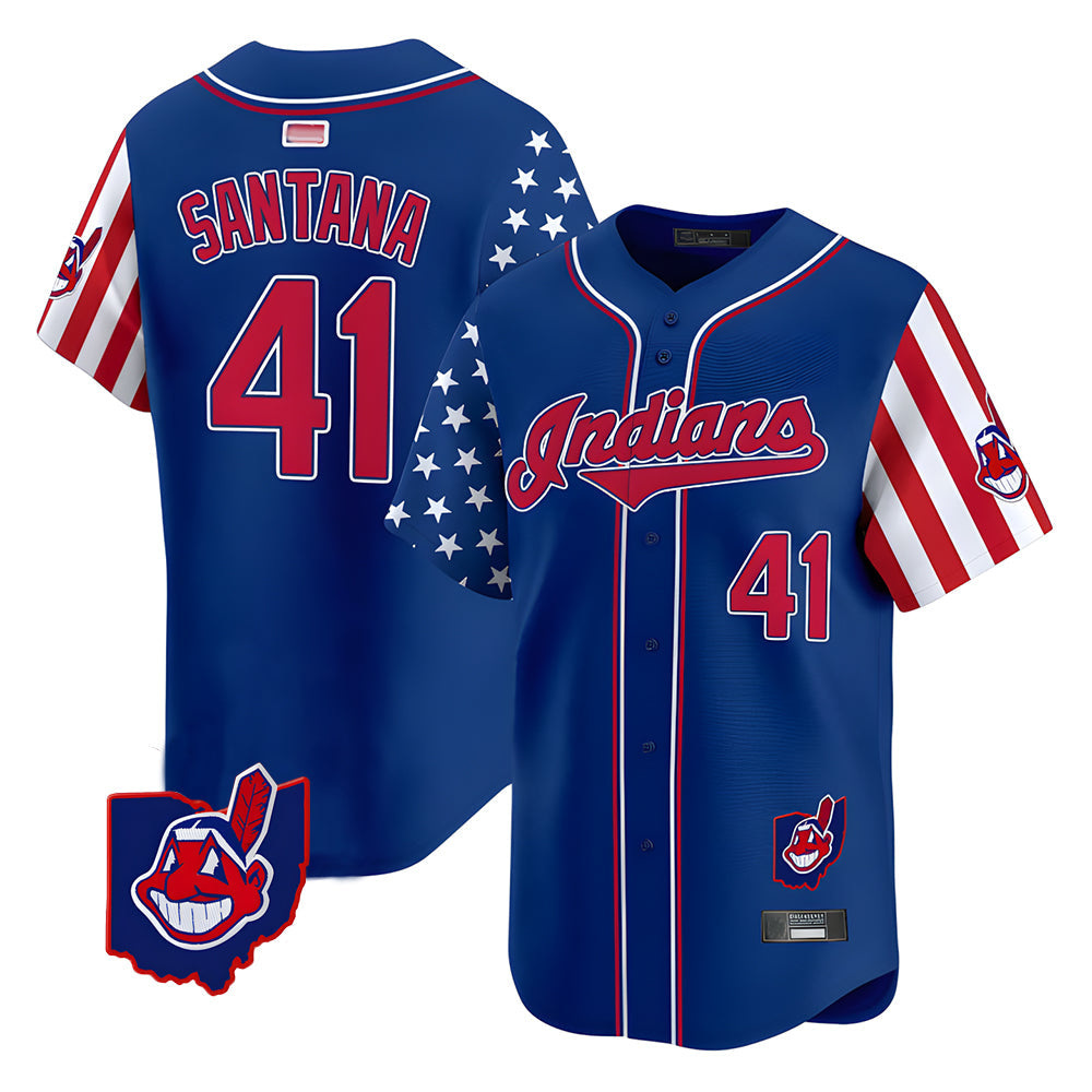 tocy A.Diamondbacks #41 Carlos Santana Player Royal Independence Day Vapor Premier Limited Stitched Jersey
