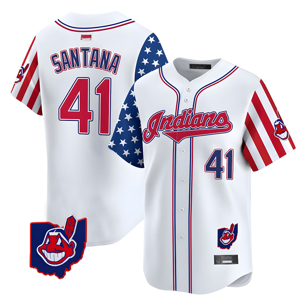 tocy A.Diamondbacks #41 Carlos Santana Player White Independence Day Vapor Premier Limited Stitched Jersey
