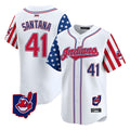 tocy A.Diamondbacks #41 Carlos Santana Player White Independence Day Vapor Premier Limited Stitched Jersey
