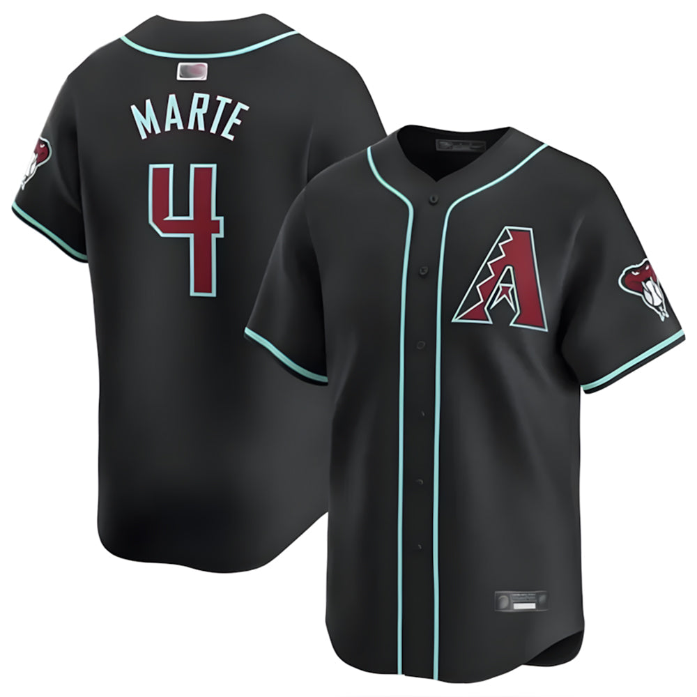 tocy A.Diamondbacks #4 Ketel Marte Player Black Replica Game Stitched Jerseys