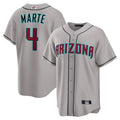tocy A.Diamondbacks #4 Ketel Marte Player Gray Home Game Stitched Jerseys