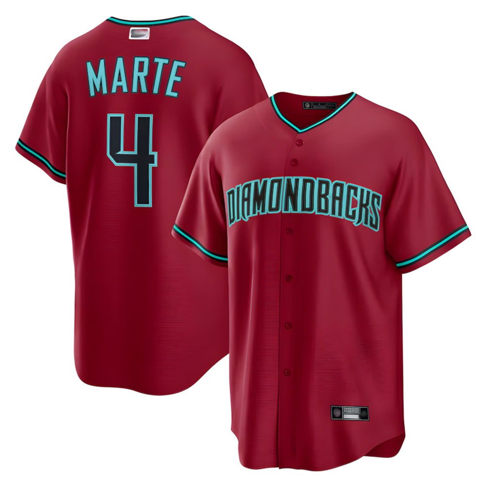 tocy A.Diamondbacks #4 Ketel Marte Player Red Home Replica Stitched Jerseys