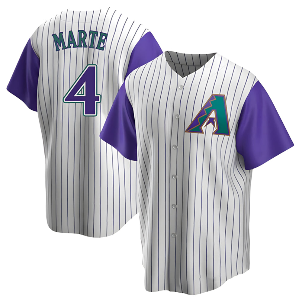 tocy A.Diamondbacks #4 Ketel Marte Player White-Purple Limited Stitched Jerseys