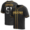 tocy A.Diamondbacks #51 Randy Johnson Player Black Golden Replica Alternate Stitched Jerseys