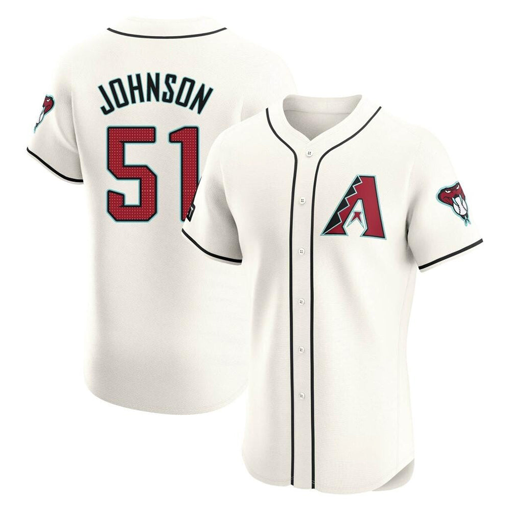 tocy A.Diamondbacks #51 Randy Johnson Player Cream Elite Home Patch Stitched Jerseys