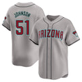 tocy A.Diamondbacks #51 Randy Johnson Player Gray Limited Away Stitched Jerseys