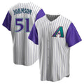 tocy A.Diamondbacks #51 Randy Johnson Purple Replica Alternate Cooperstown Collection Stitched Jerseys