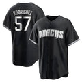 tocy A.Diamondbacks #57 Eduardo Rodriguez Player Black White Replica Alternate Stitched Jersey